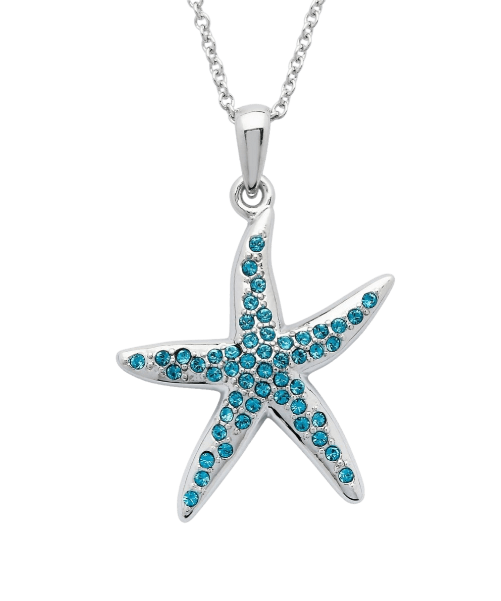 Sterling Silver Blue Starfish Necklace - The Celtic Gift Store - Jewelry