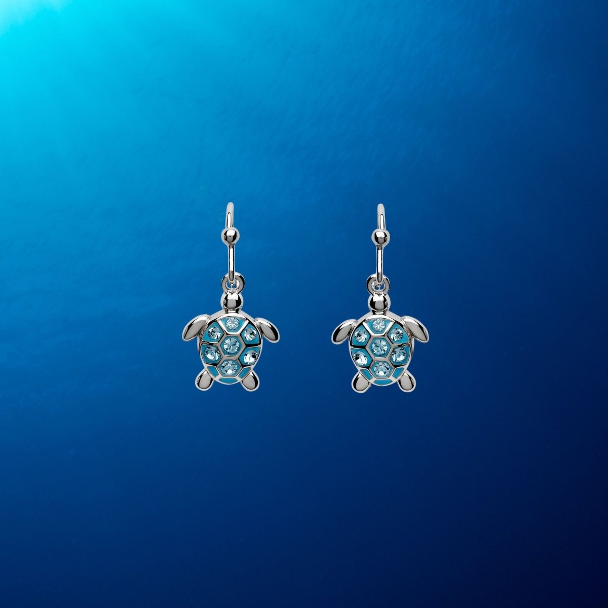 Sterling Silver Blue Turtle Earrings - The Celtic Gift Store - Jewelry