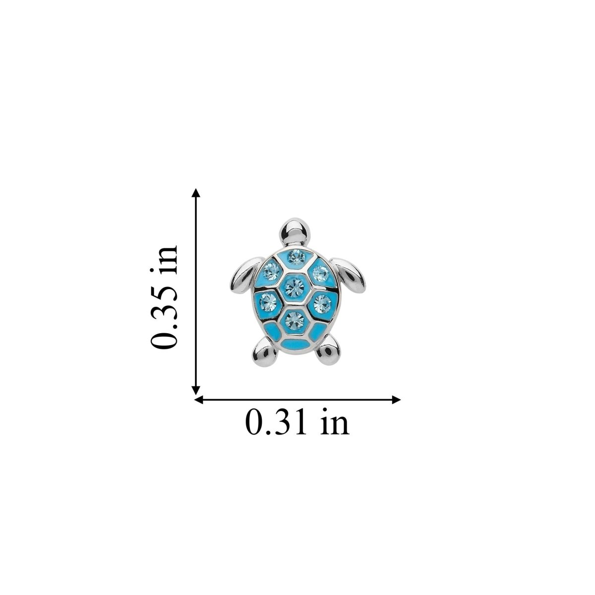 Sterling Silver Blue Turtle Stud Earrings - The Celtic Gift Store - Jewelry