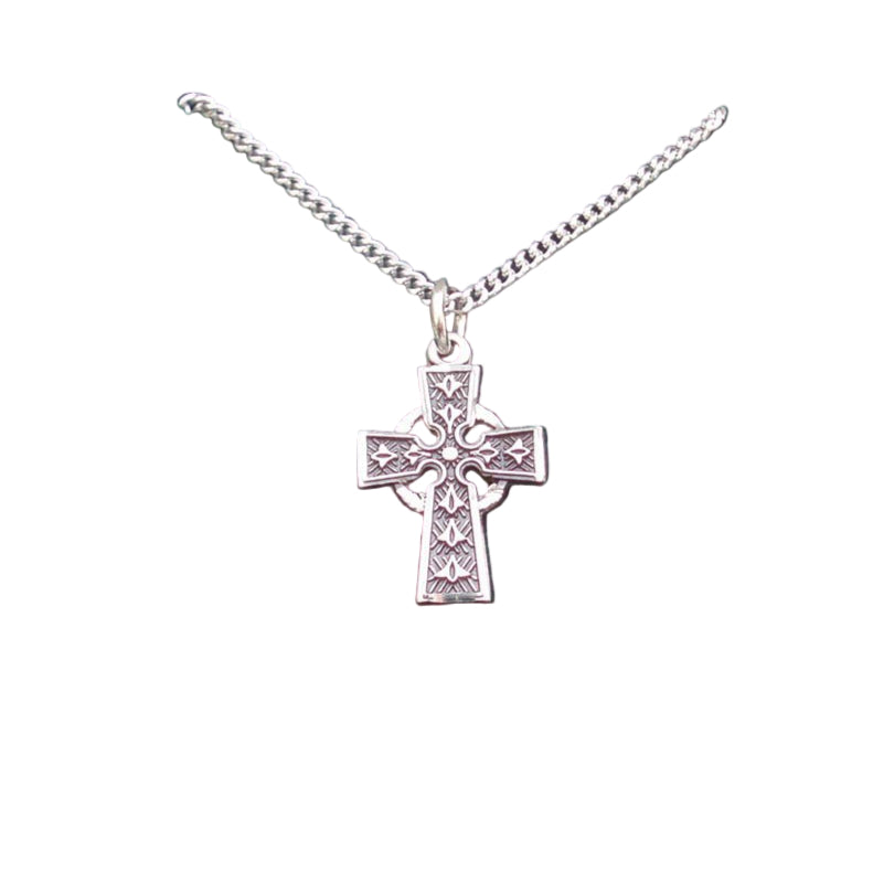 Sterling Silver Celtic Cross Medal - Small - The Celtic Gift Store - Necklaces