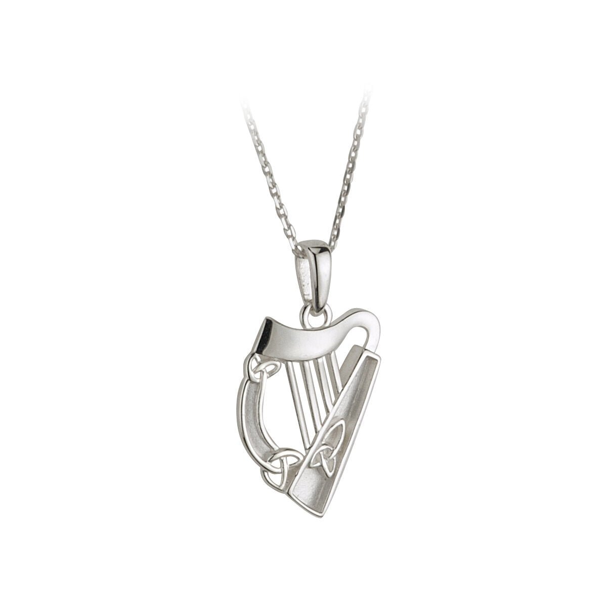 Sterling Silver Celtic Harp Necklace - The Celtic Gift Store - Necklaces