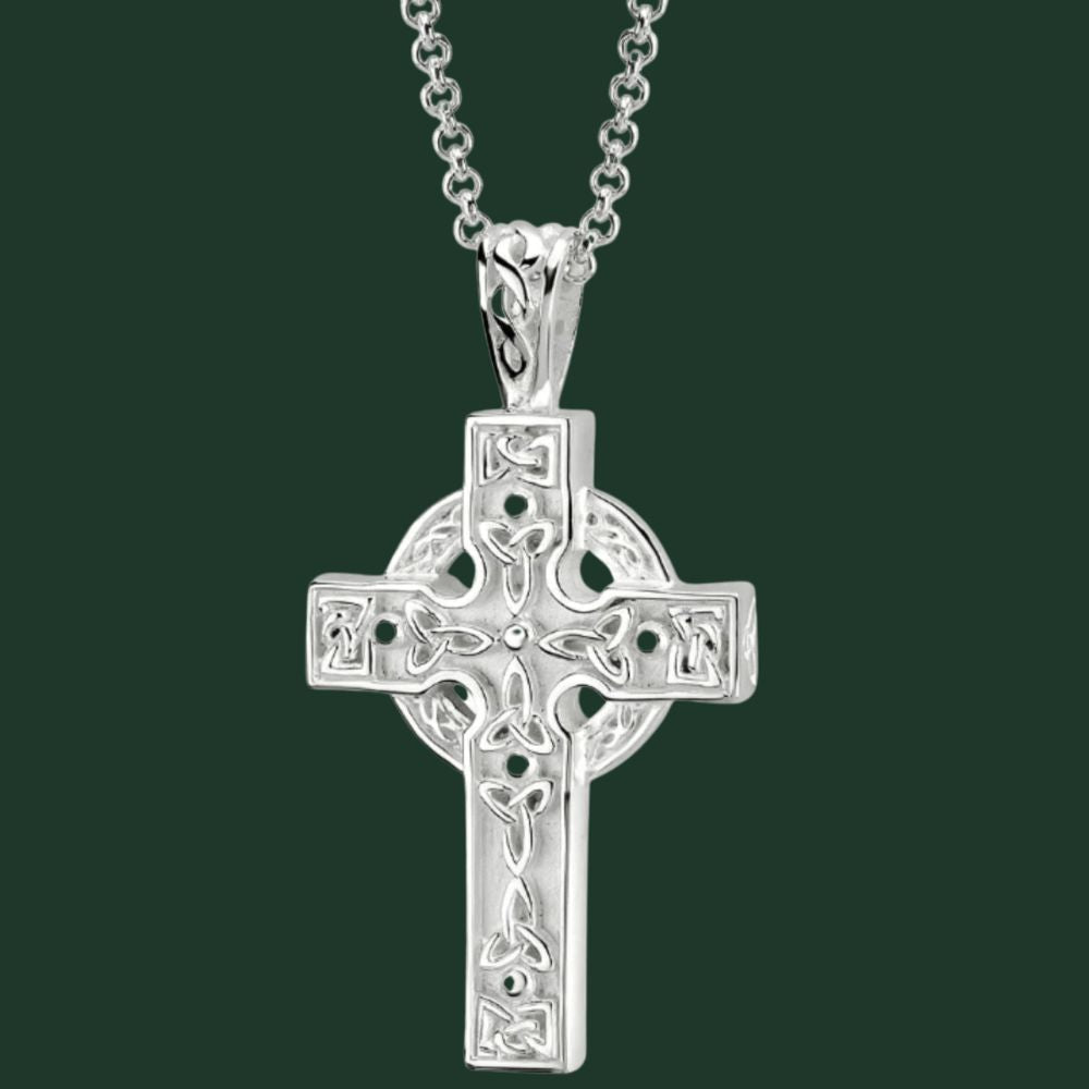 Sterling Silver Celtic High Cross Necklace