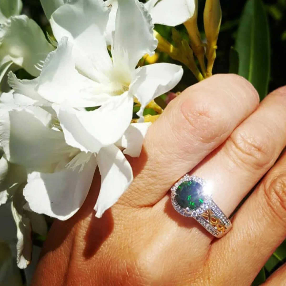 Sterling Silver Celtic Knot Crystal Halo Ring