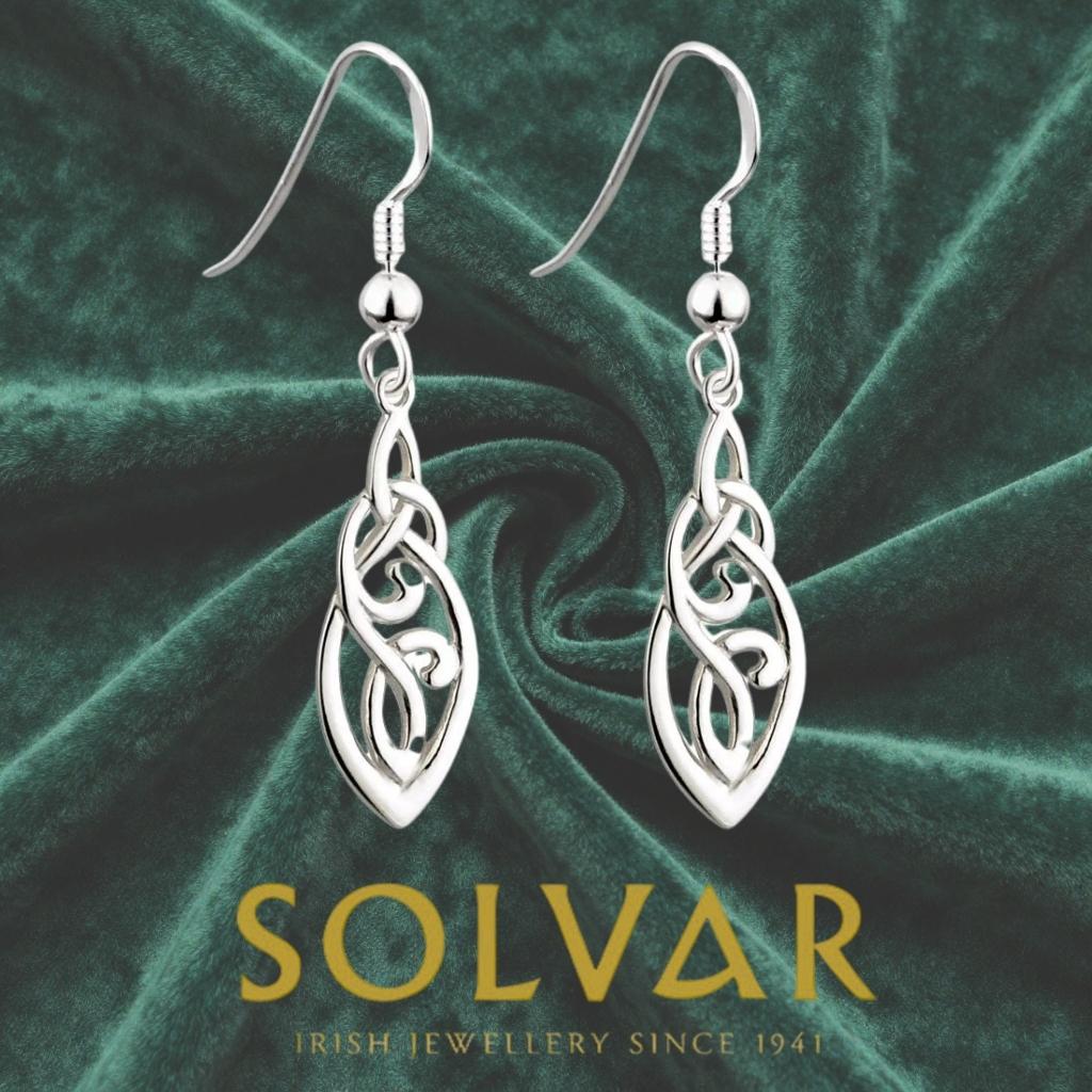 Sterling Silver Celtic Knot Drop Earrings