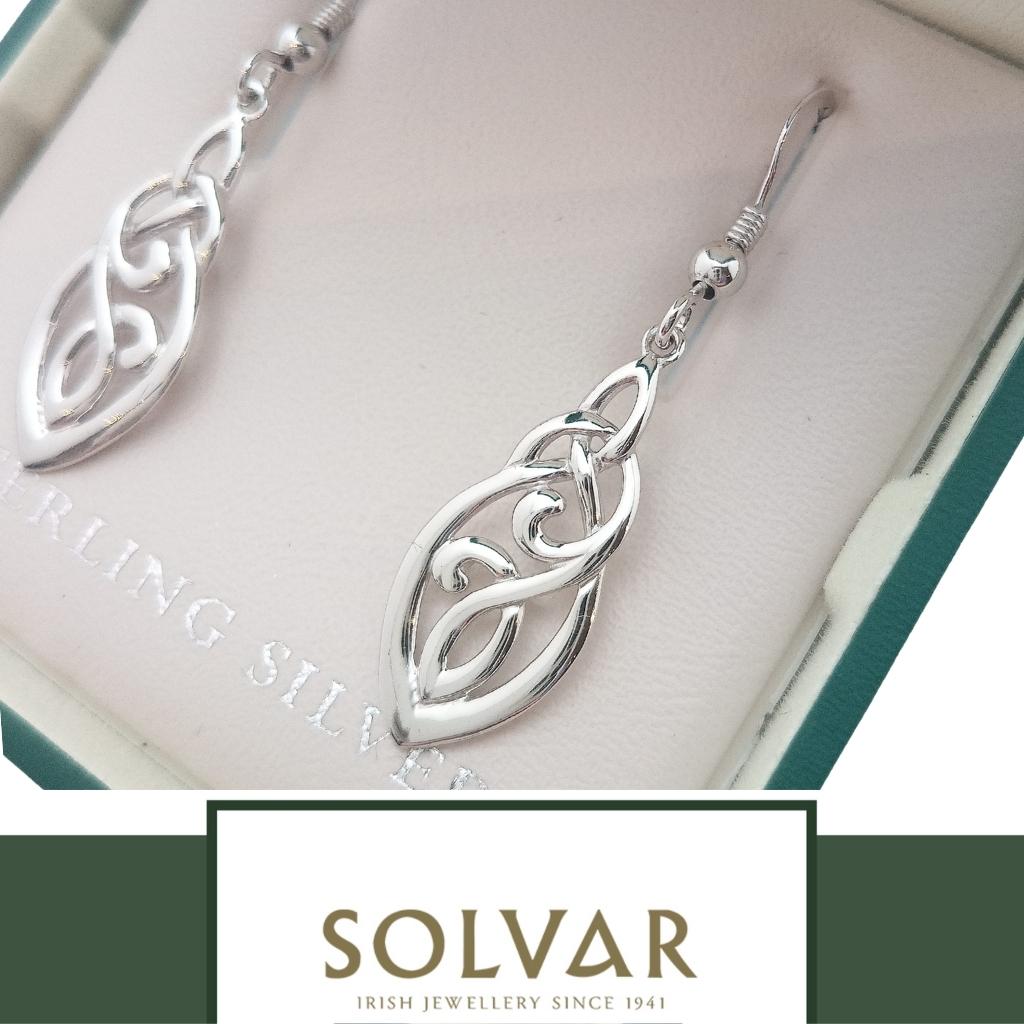 Sterling Silver Celtic Knot Drop Earrings