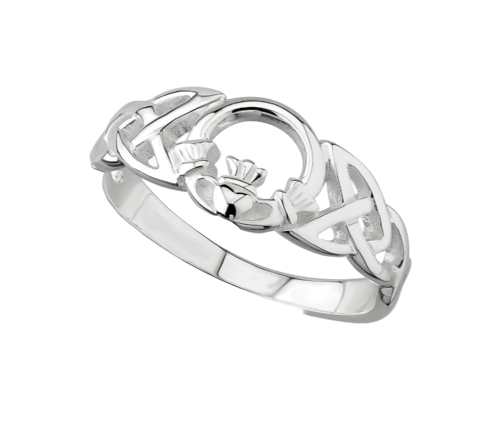 Sterling Silver Celtic Knot Open Claddagh Ring - The Celtic Gift Store - Rings