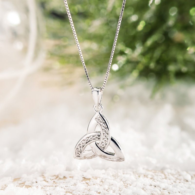 Sterling Silver Celtic Knot Trinity Necklace - The Celtic Gift Store - Necklaces