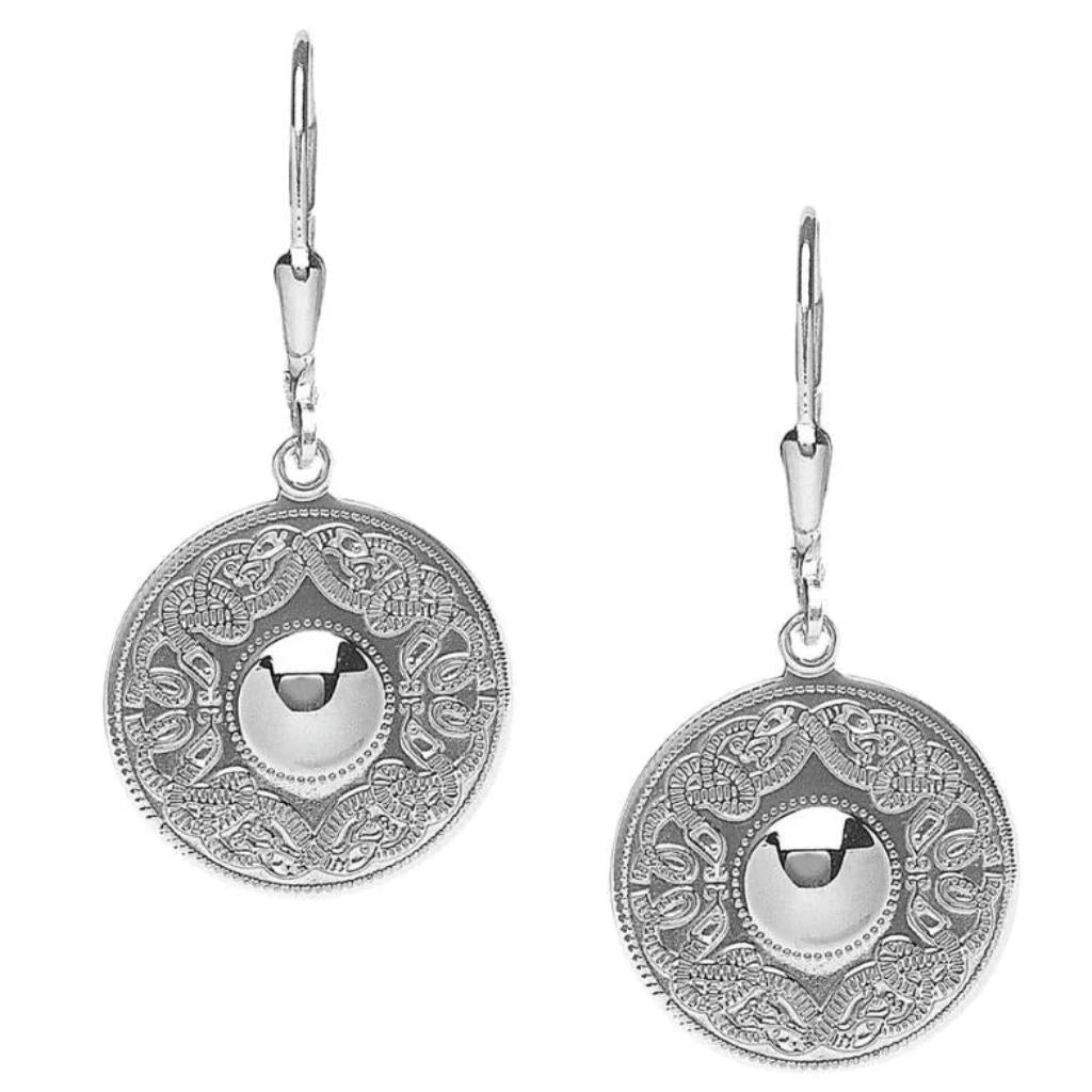 Sterling Silver Celtic Shield Earrings- Small