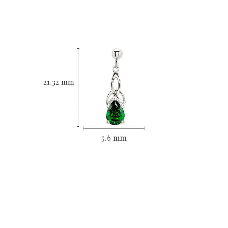Sterling Silver Celtic Trinity Knot Green Pear Earrings - The Celtic Gift Store - Earrings