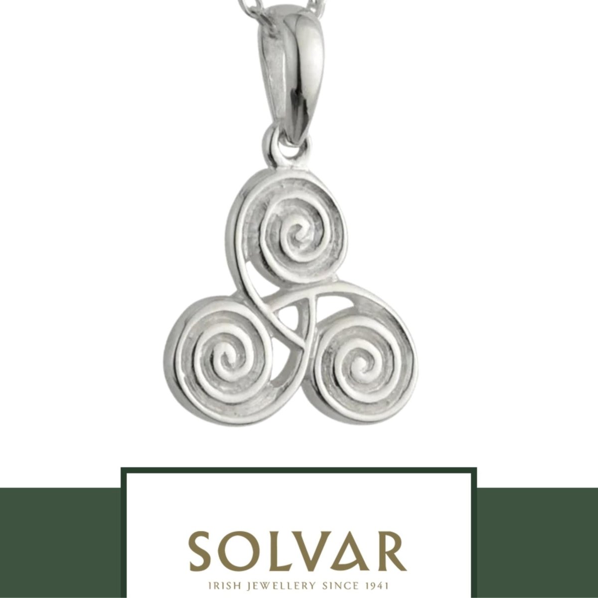 Sterling Silver Celtic Triple Spiral Necklace