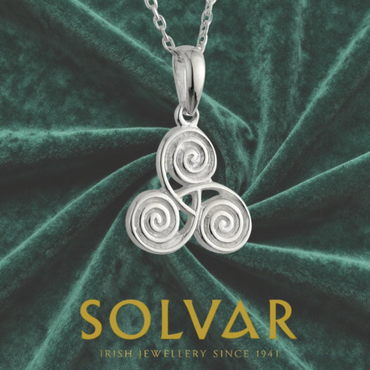 Sterling Silver Celtic Triple Spiral Necklace