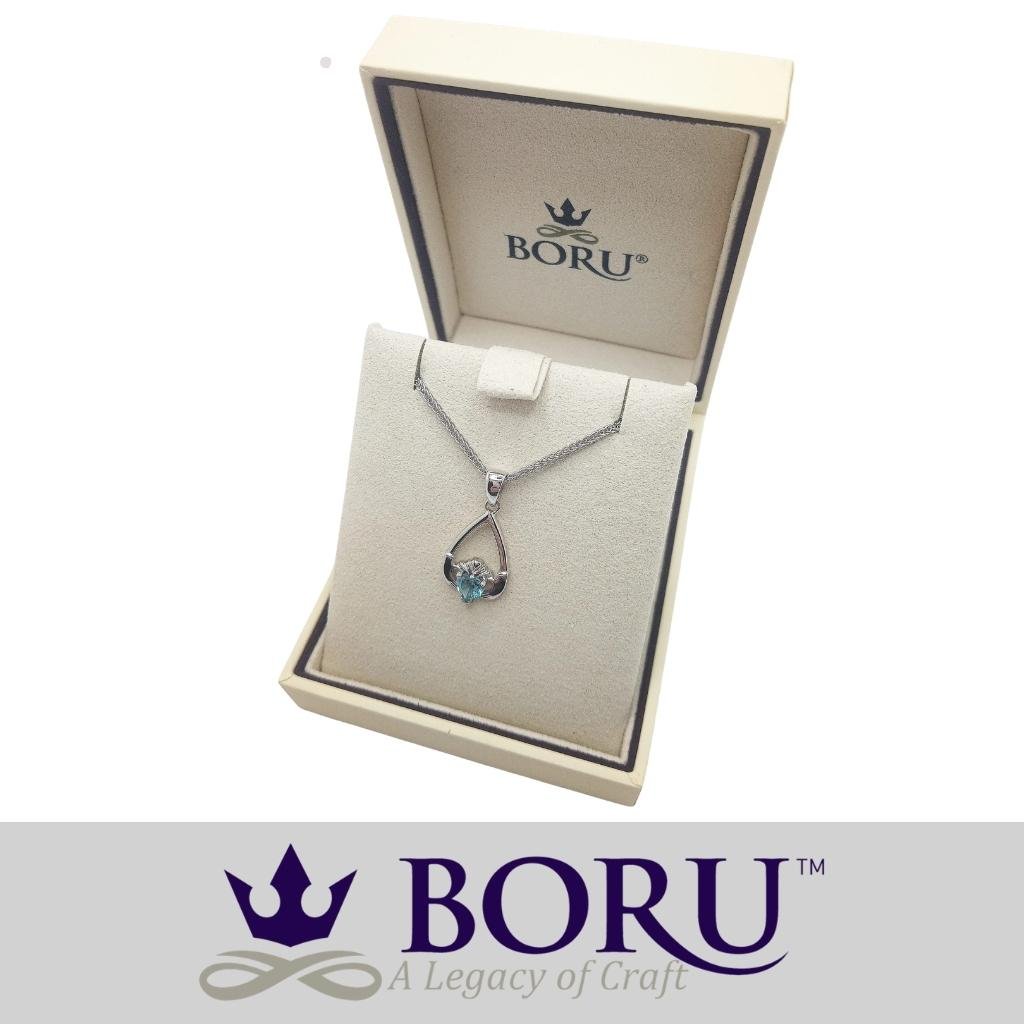 Sterling Silver Claddagh Birthstone Necklace