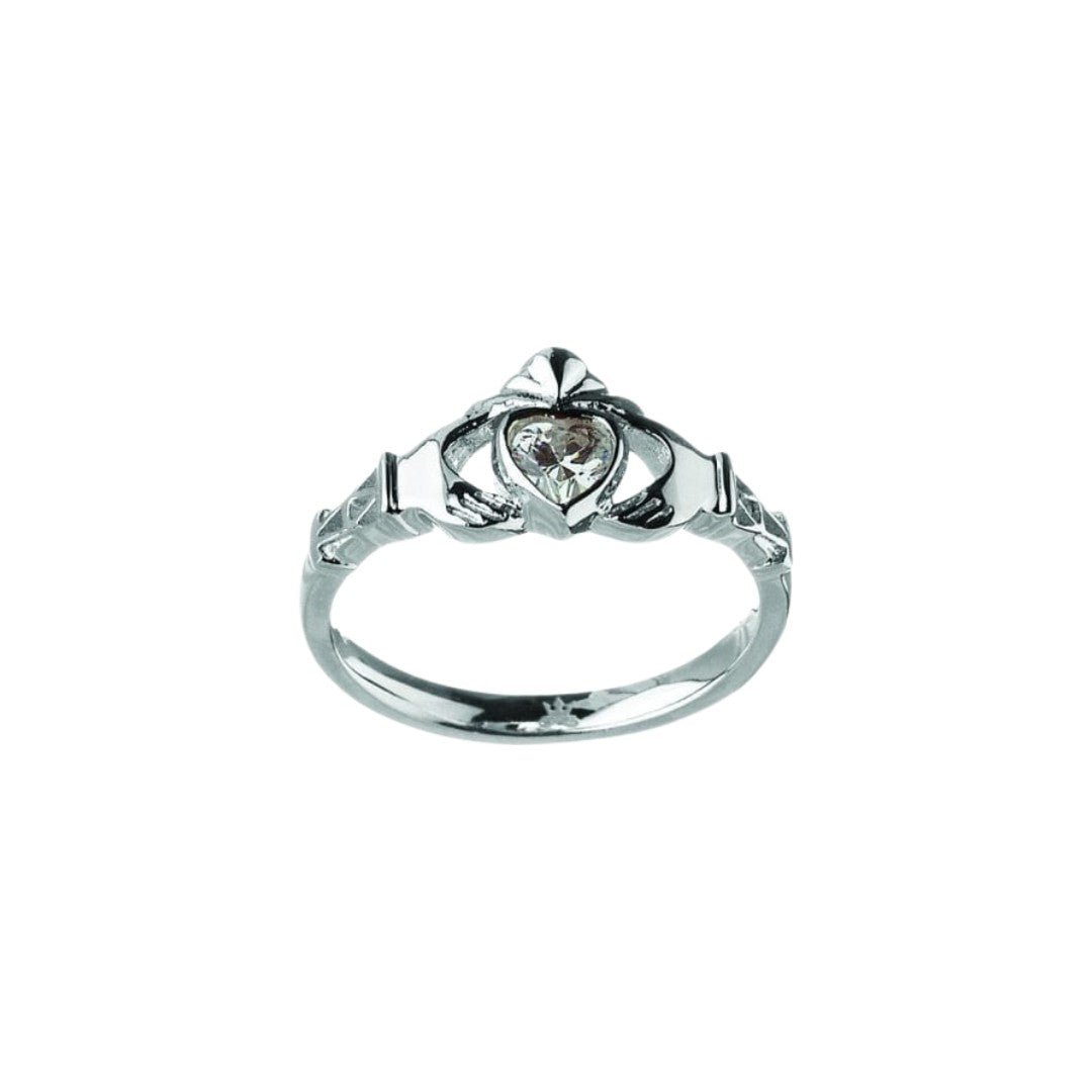 Sterling Silver Claddagh Birthstone Rings - The Celtic Gift Store - Rings