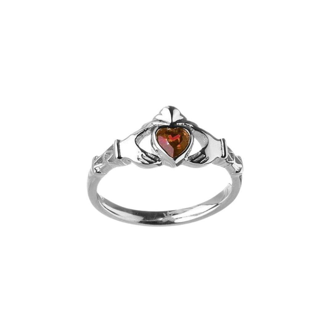 Sterling Silver Claddagh Birthstone Rings - The Celtic Gift Store - Rings