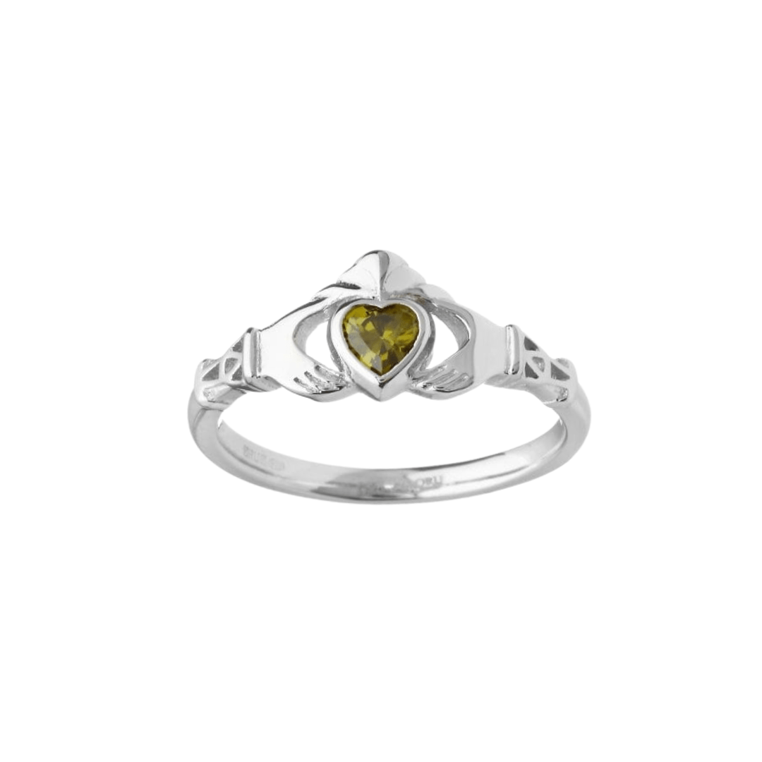 Sterling Silver Claddagh Birthstone Rings - The Celtic Gift Store - Rings