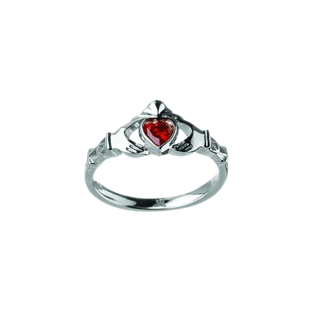 Sterling Silver Claddagh Birthstone Rings - The Celtic Gift Store - Rings