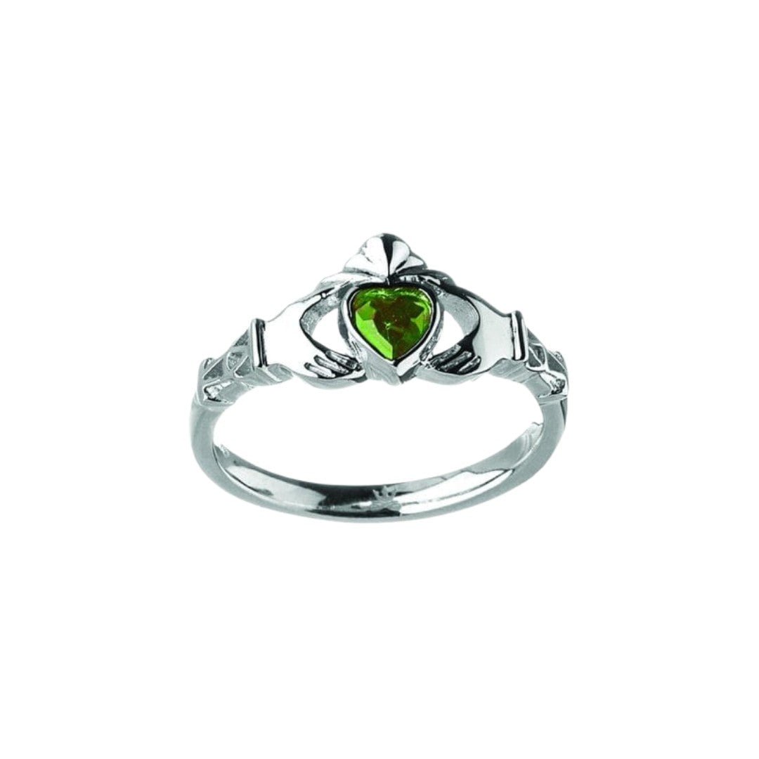 Sterling Silver Claddagh Birthstone Rings - The Celtic Gift Store - Rings