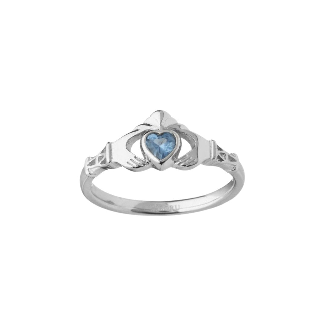Sterling Silver Claddagh Birthstone Rings - The Celtic Gift Store - Rings