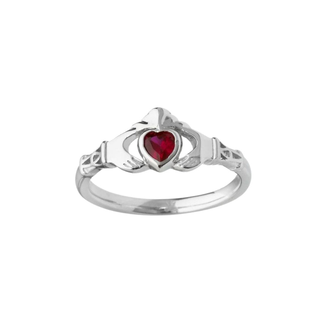 Sterling Silver Claddagh Birthstone Rings - The Celtic Gift Store - Rings