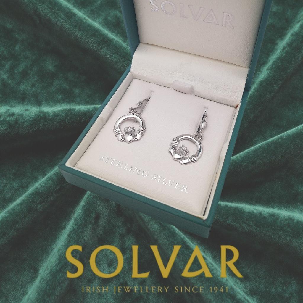 Sterling Silver Claddagh Drop Earrings