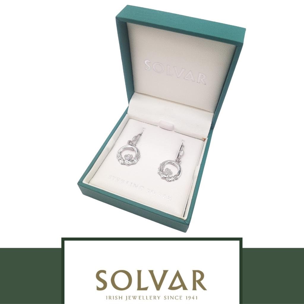 Sterling Silver Claddagh Drop Earrings
