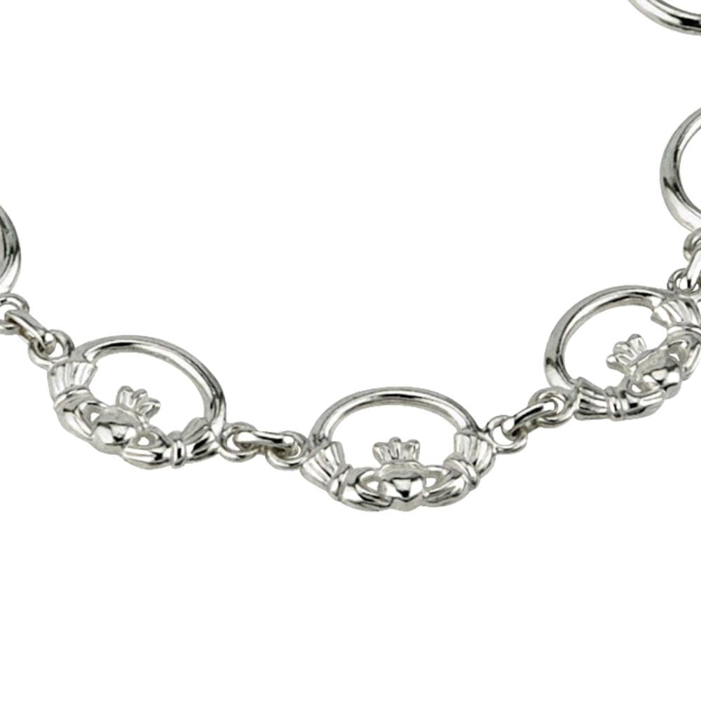 Sterling Silver Claddagh Link Bracelet
