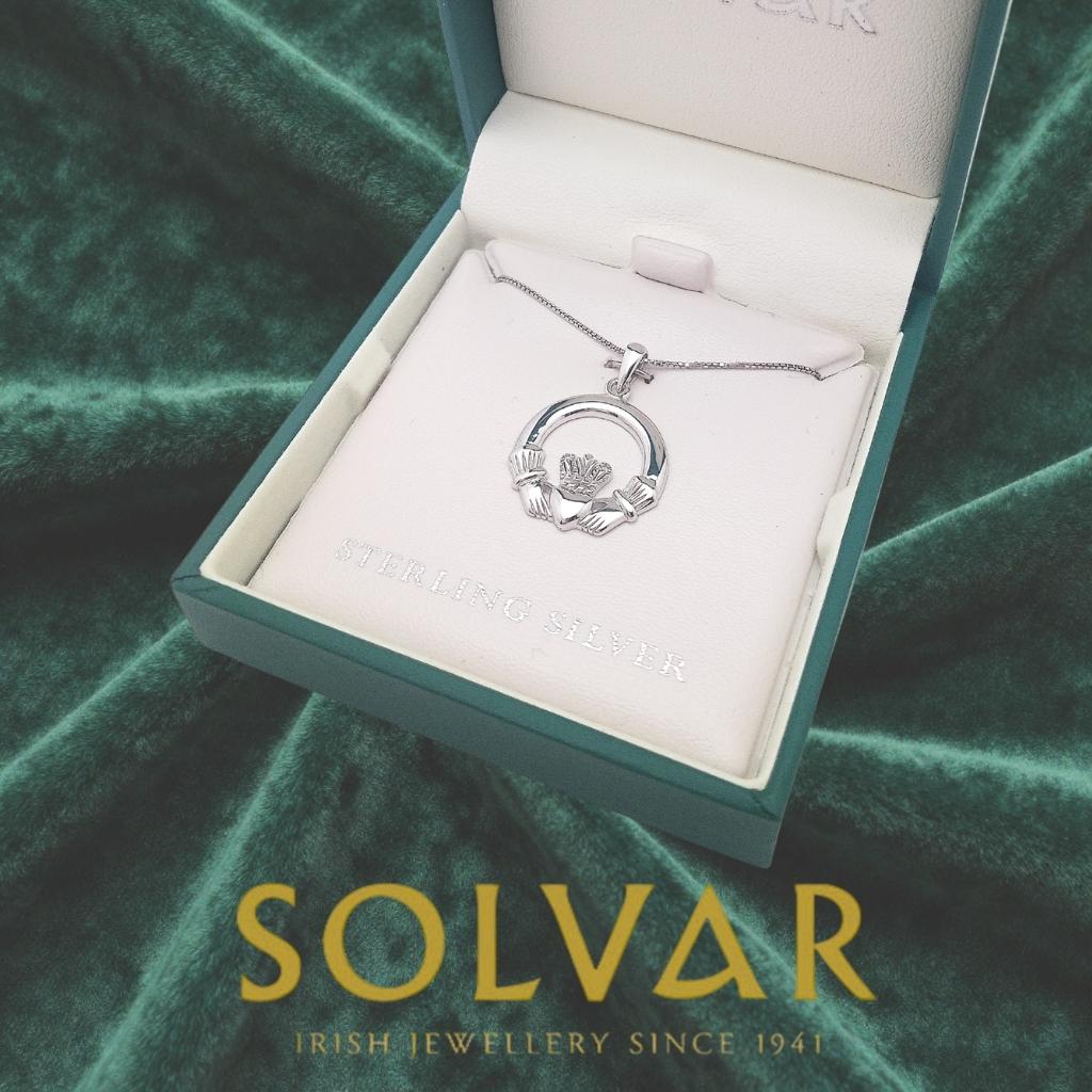 Sterling Silver Claddagh Necklace- Medium