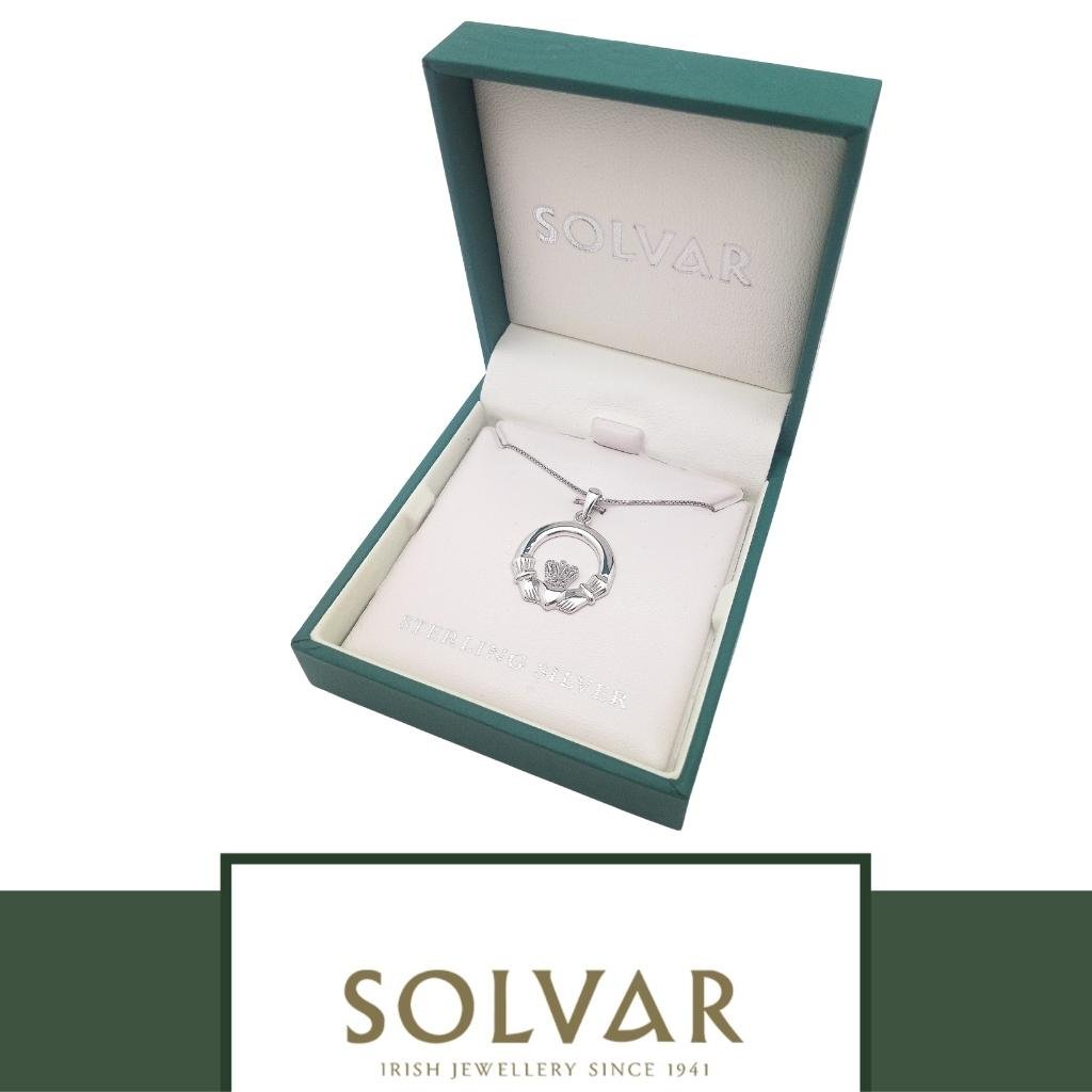 Sterling Silver Claddagh Necklace- Medium