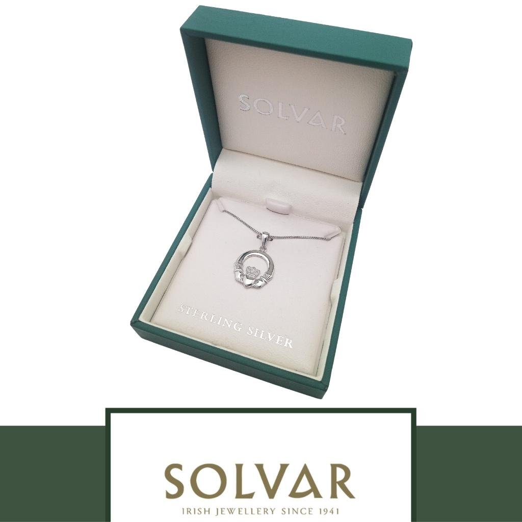Sterling Silver Claddagh Necklace- Small