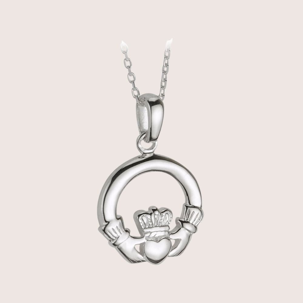 Sterling Silver Claddagh Necklace - Small