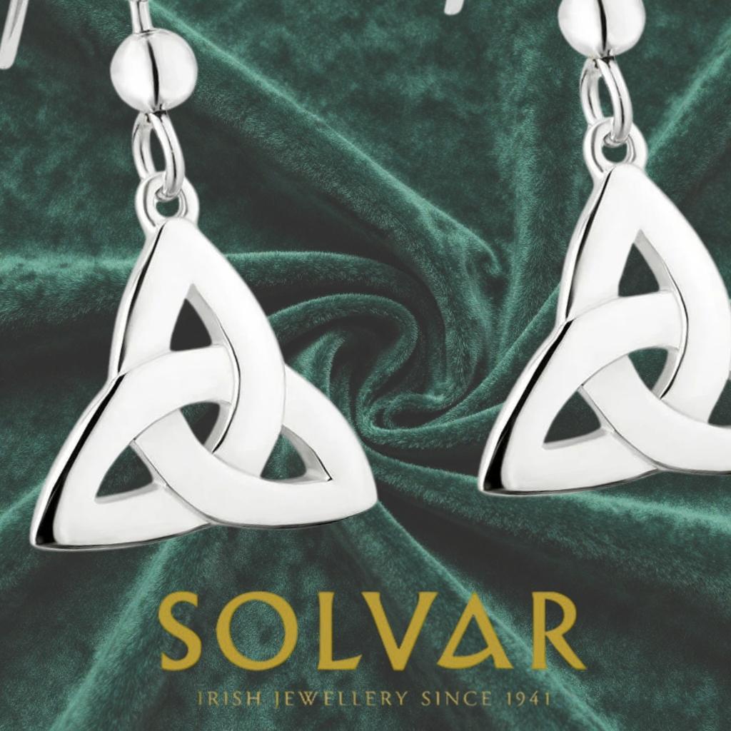 Sterling Silver Classic Trinity Knot Drop Earrings
