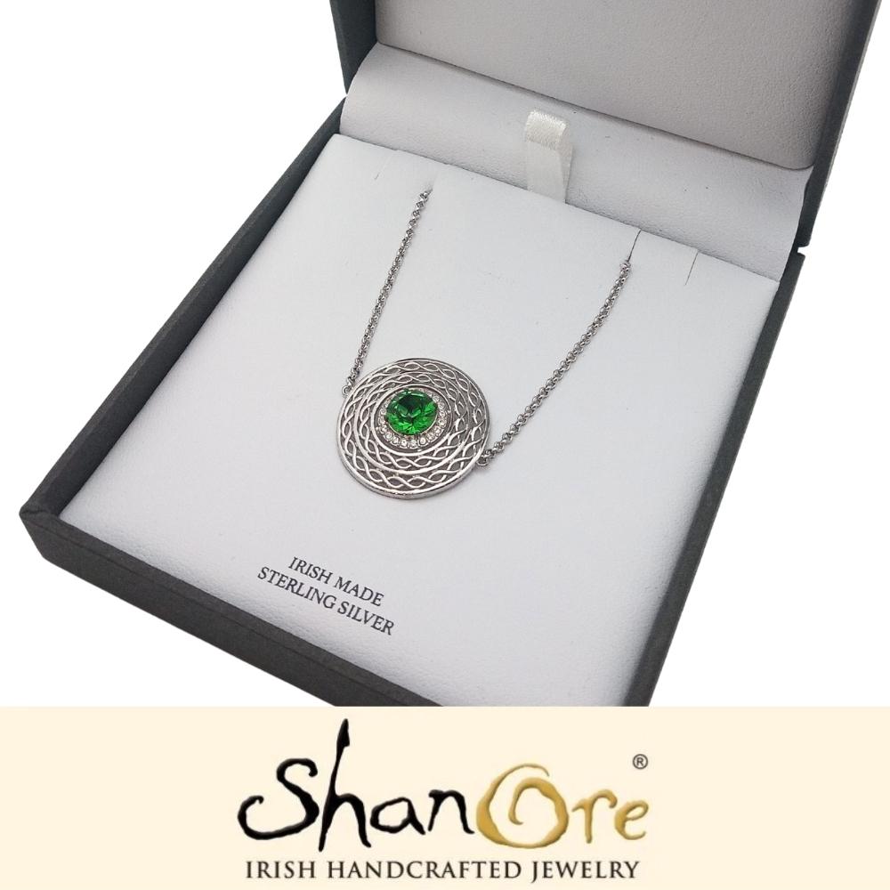 Sterling Silver Crystal Adorned Celtic Knot Halo Bracelet