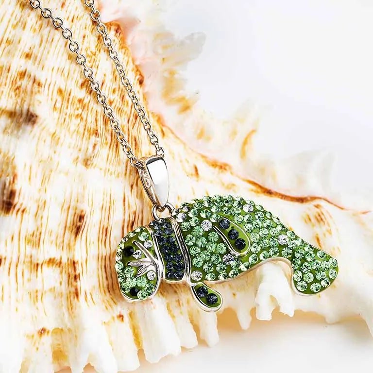 Sterling Silver Florida Manatee Necklace - The Celtic Gift Store - Necklaces