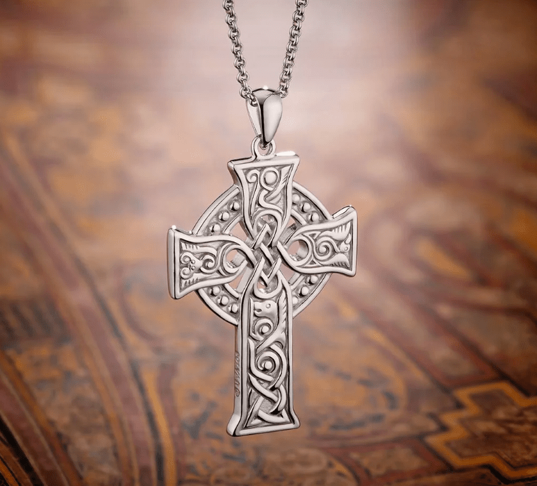 Sterling Silver Four Apostles Celtic Cross Necklace - Large - The Celtic Gift Store - Necklaces