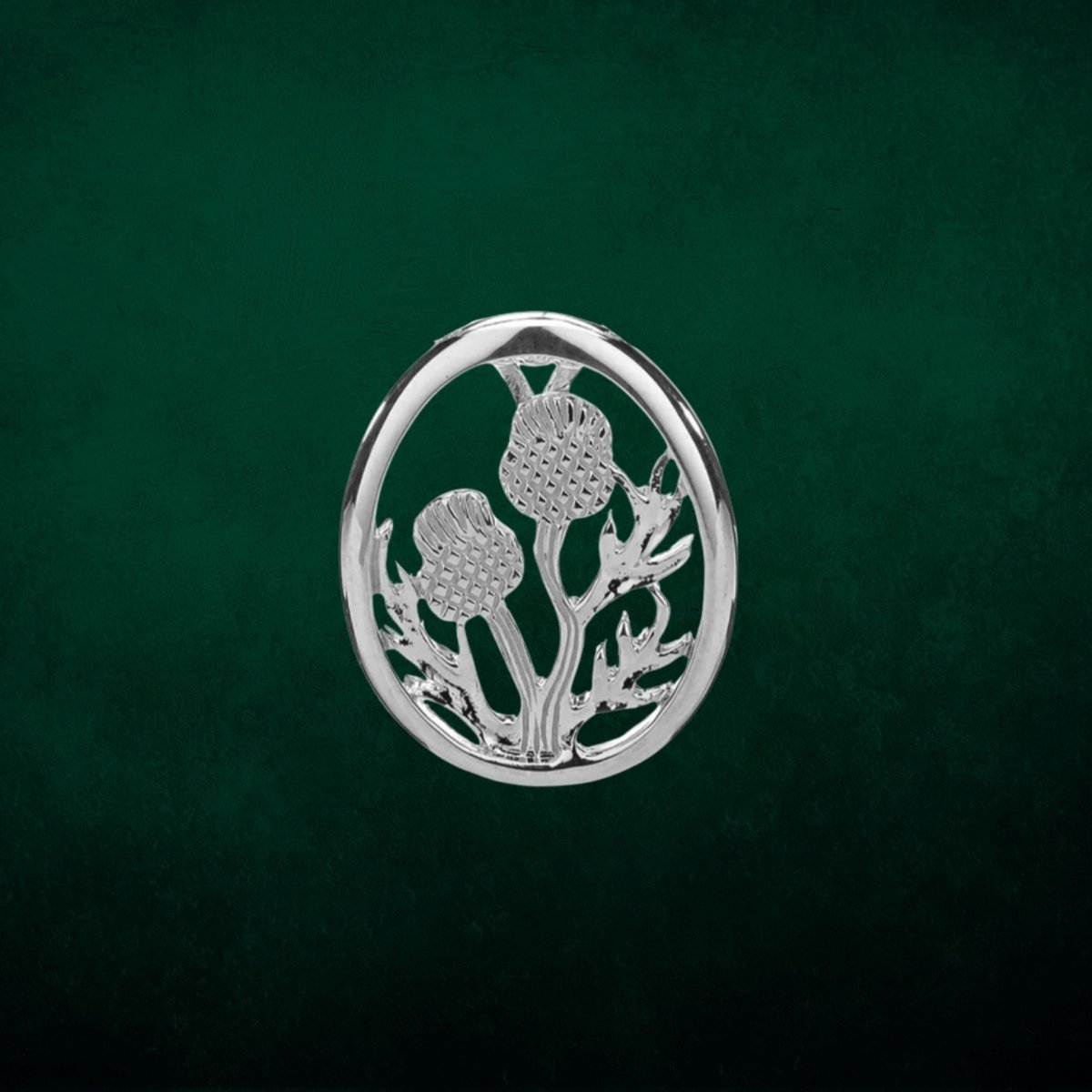 Sterling Silver Framed Scottish Thistle Pendant - The Celtic Gift Store - Necklaces