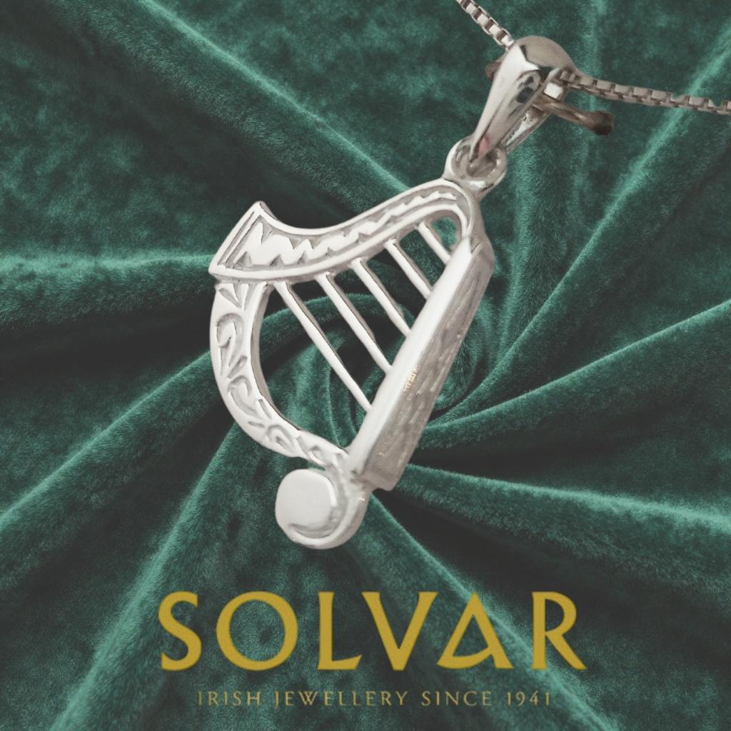 Sterling Silver Harp Necklace- Small