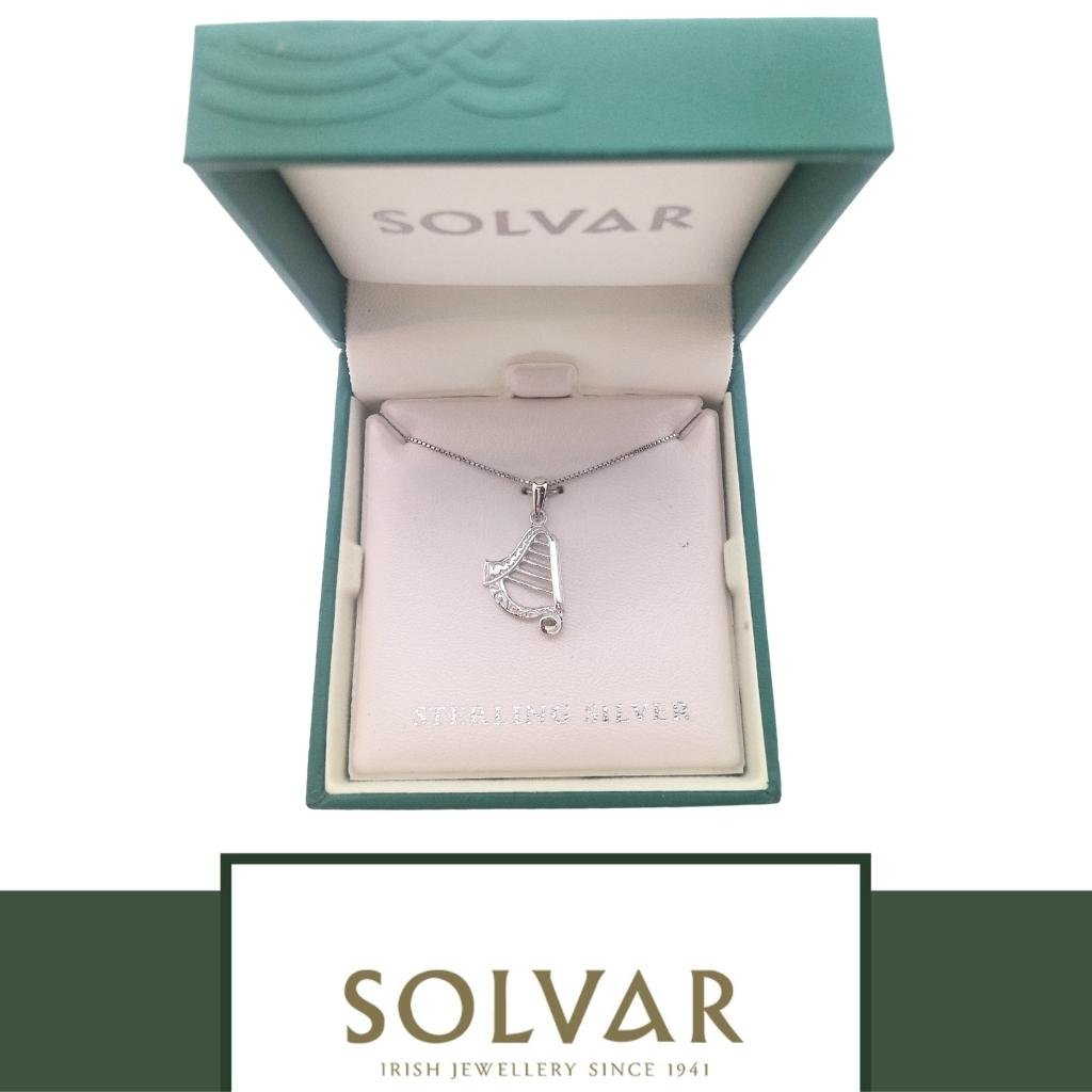 Sterling Silver Harp Necklace- Small
