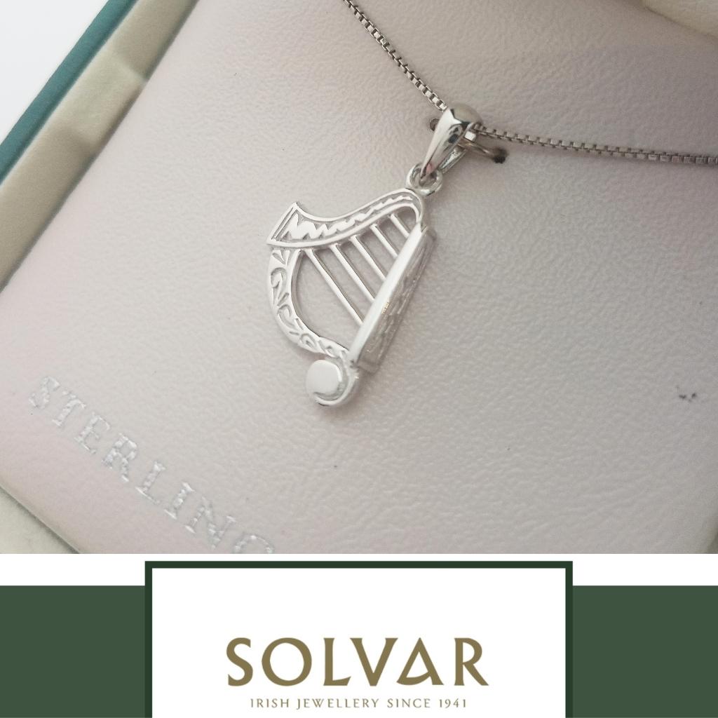 Sterling Silver Harp Necklace- Small