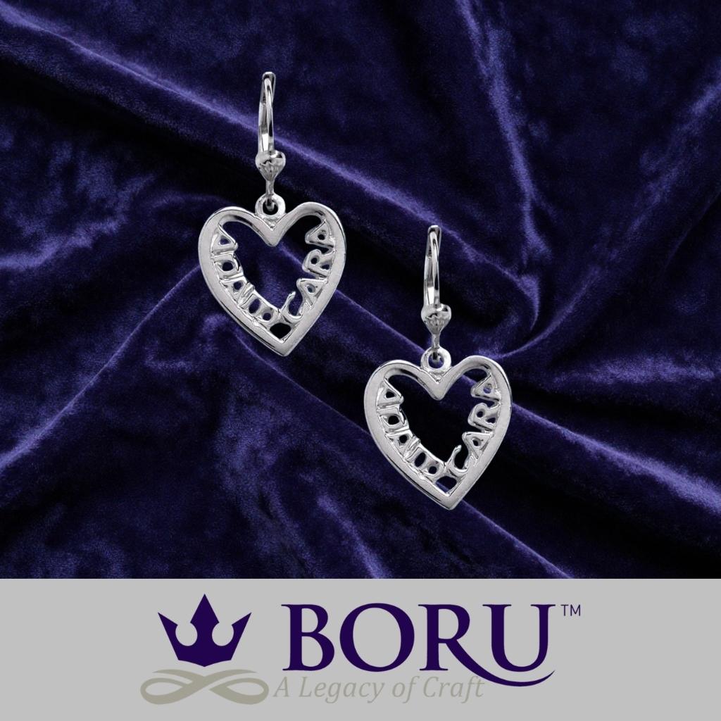 Sterling Silver Irish Mo Anam Cara Filigree Heart Earrings