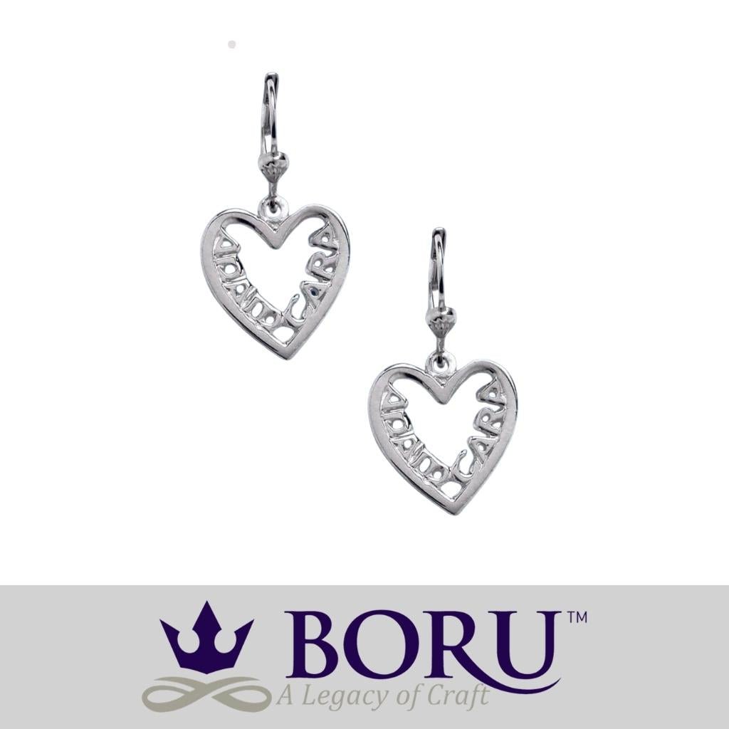 Sterling Silver Irish Mo Anam Cara Filigree Heart Earrings