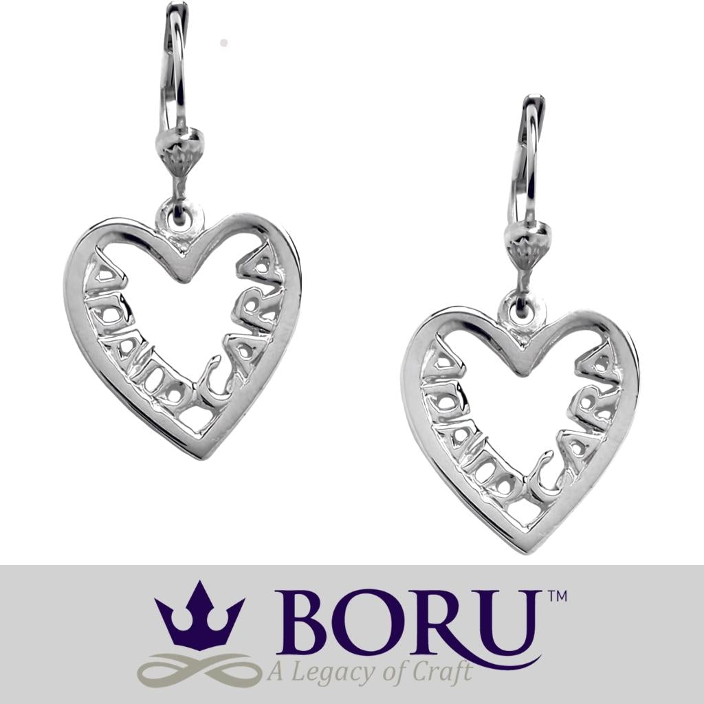 Sterling Silver Irish Mo Anam Cara Filigree Heart Earrings