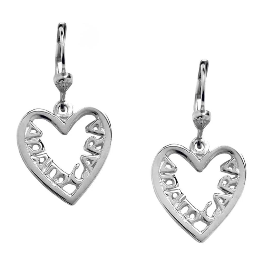 Sterling Silver Irish Mo Anam Cara Filigree Heart Earrings