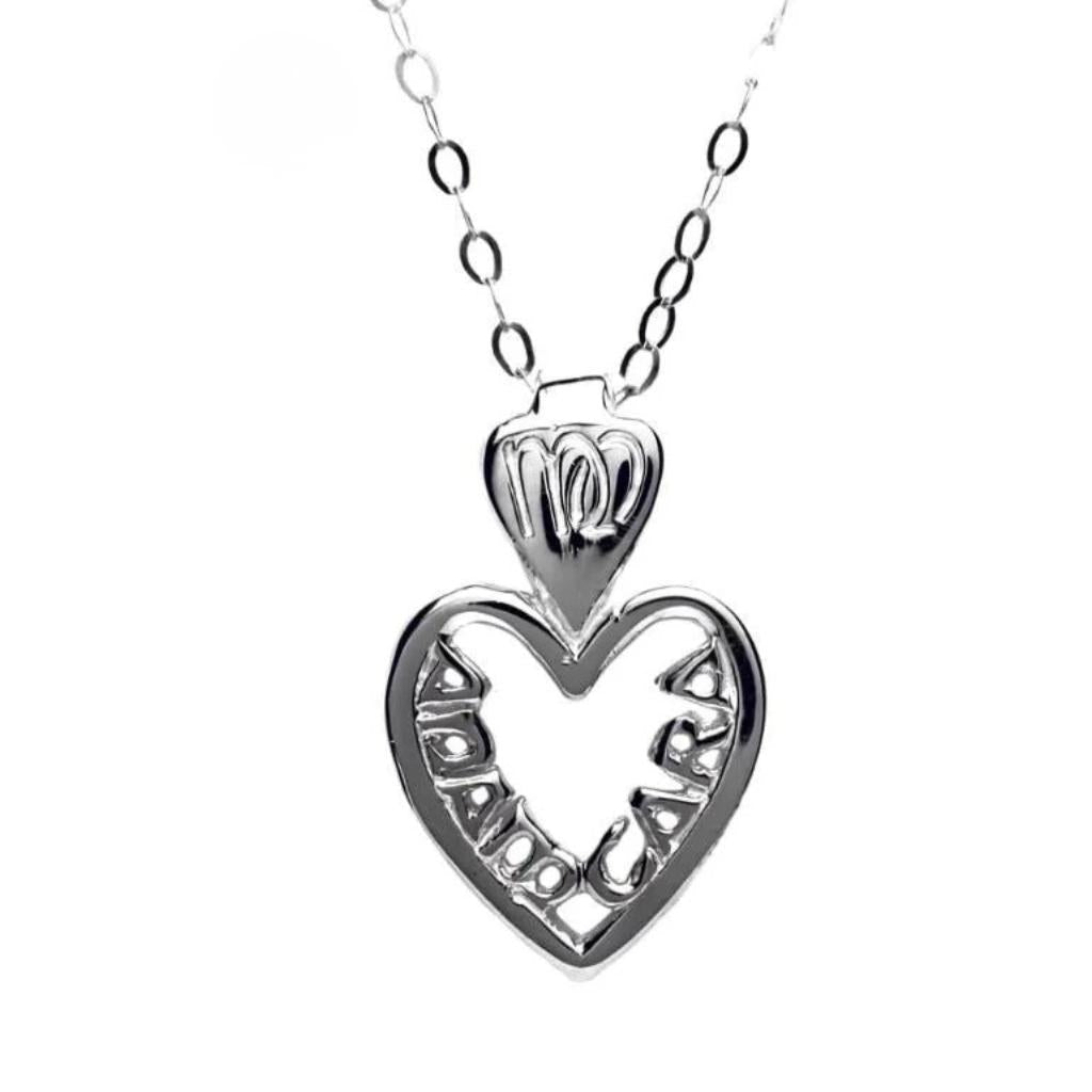 Sterling Silver Irish Mo Anam Cara Filigreed Heart Necklace- Small