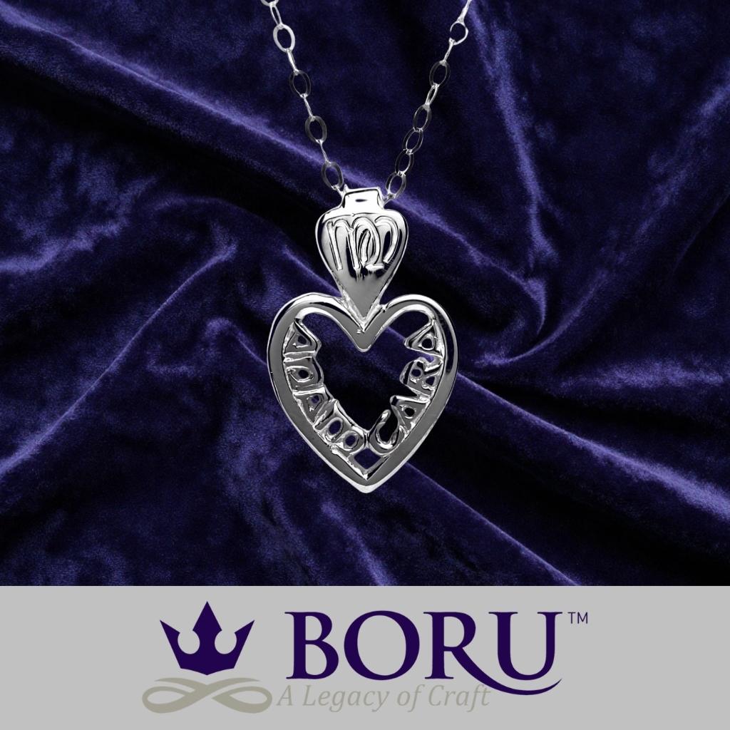 Sterling Silver Irish Mo Anam Cara Filigreed Heart Necklace- Small