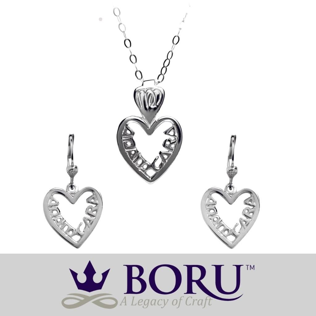 Sterling Silver Irish Mo Anam Cara Filigreed Heart Necklace- Small