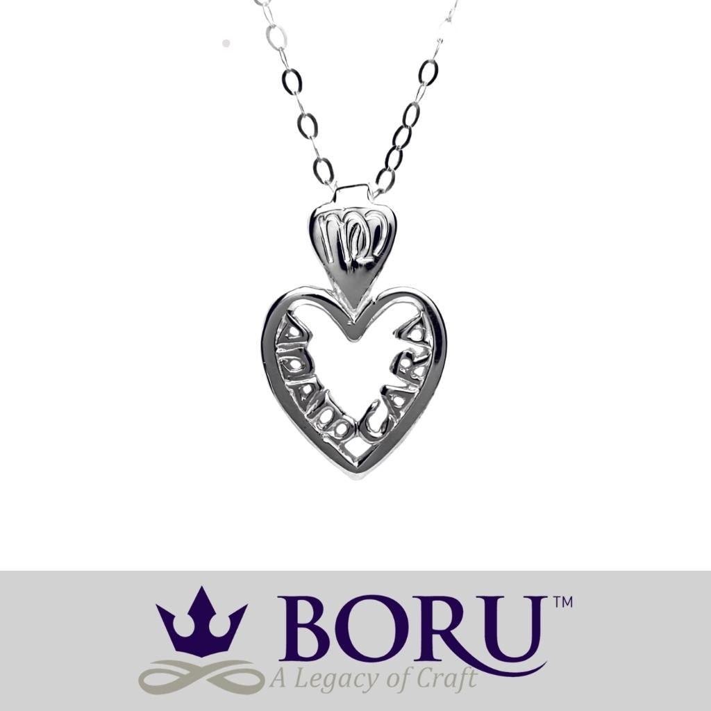 Sterling Silver Irish Mo Anam Cara Filigreed Heart Necklace- Small