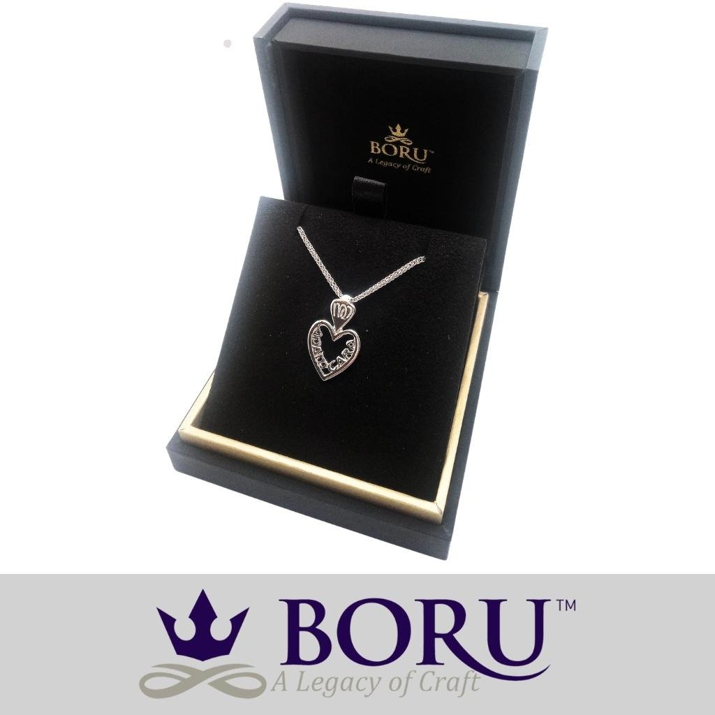 Sterling Silver Irish Mo Anam Cara Filigreed Heart Necklace- Small