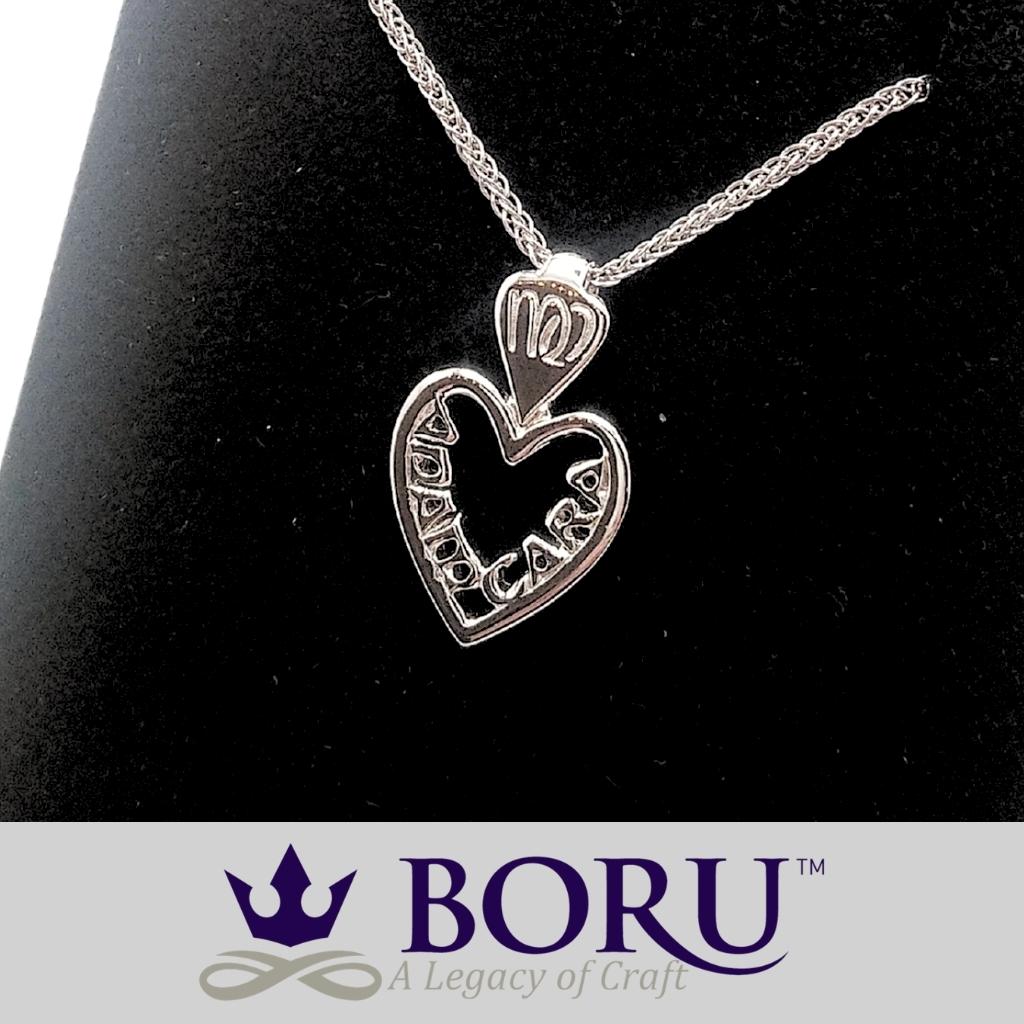 Sterling Silver Irish Mo Anam Cara Filigreed Heart Necklace- Small