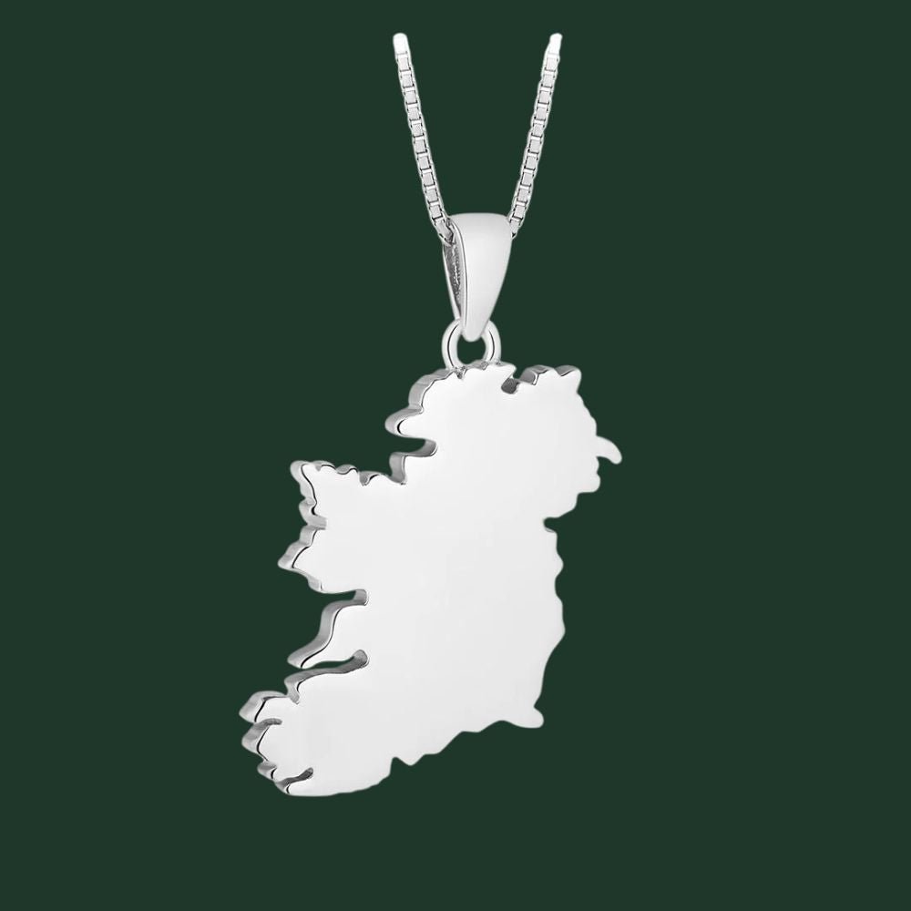 Sterling Silver Map of Ireland Necklace