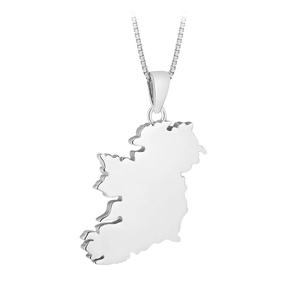 Sterling Silver Map of Ireland Necklace